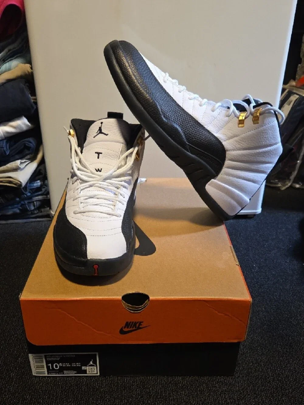 Air Jordan 12 Men's Basketball Sneakers — White/Black